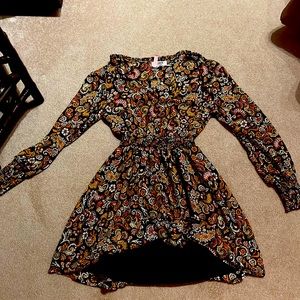 An orange black white and red dress from Steve Madden xs